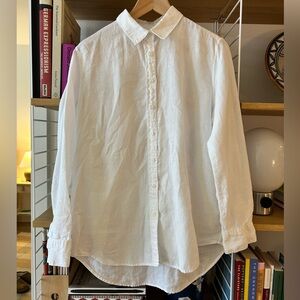 Quince 100% European Linen Long Sleeve Shirt White Medium